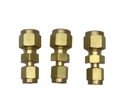 Lot Of 3, Brass Swagelok Tube Fitting, Reducing Union, 1/4 in. x 1/8 in. Tube OD - Image 1 of 4