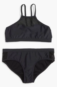 Seafolly L49425 Kids Black Fun Run Two-Piece Swim Set Size 12 - Picture 1 of 2