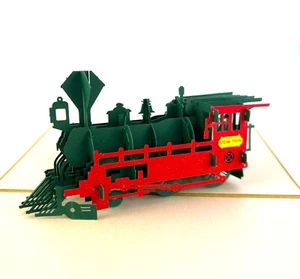 BC Worldwide Ltd handmade 3D pop up card Steam Train Birthday Father's day blank - Picture 1 of 8