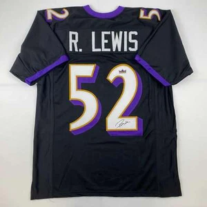 Facsimile Autographed Ray Lewis Baltimore Black Reprint Jersey Size Men's XL - Picture 1 of 4
