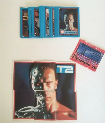 1991 Topps Terminator 2 T2 Judgement Day Sticker Trading Card Complete Set NrMt - Image 1 of 3