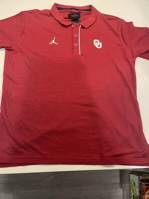🔥Oklahoma Sooners Para hombres Nike Jordan Lateral S/S Polo SC4 Carmesí Talla Grande 🏈 Foto 1 de 4