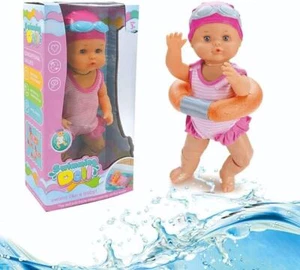 Electric Swimming Doll Bathtub Toy Waterproof Windup Swimming Function Bath Pool - Picture 1 of 11