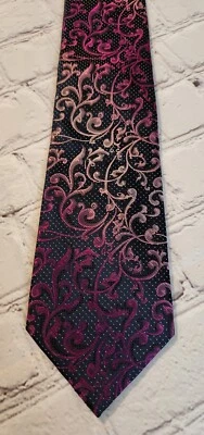 Corbata de seda magenta Bruno Piattelli rosa púrpura cachemira ombre  Foto 1 de 4