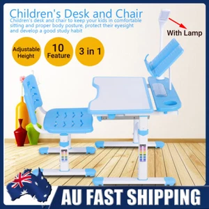 Kids Children Table Writing Desk Chair Lamp Set Drawing Storage Toddler Study AU - Picture 1 of 12