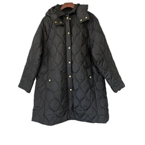 J. Crew Stowe gefütterte Jacke PrimaLoft Kapuze gesteppt schwarz Größe XL neu mit Etikett $ 348 CD108 - Bild 1 von 8