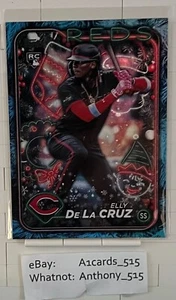 Elly De La Cruz - 2024 Topps Holiday Rookie H102 - Blue Metallic Tree SP - Picture 1 of 3