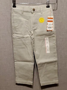 Cat & Jack Boys' Uniform Pants Ultimate Flat Front Uniform Chino Tumbleweed SZ 4 - Picture 1 of 4