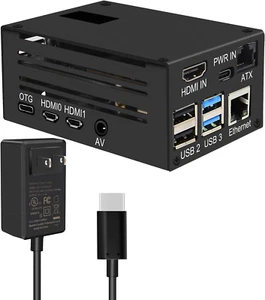 KVM-A3 Kit with Raspberry Pi 4 Case & 20W 5V 4A USB Type-C Power Adapter Compati - Picture 1 of 10
