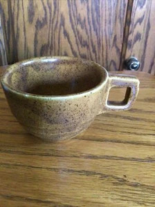 Monmouth Pottery Maple Leaf Mojave Brown Speckled Coffee Cup / Mug - Picture 1 of 7