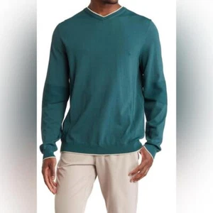 NWOT BRADY Men’s V-Neck Sweater- Teal/ Size Large - Picture 1 of 8