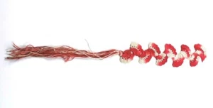 Vintage Red and White Handmade Crochet Bookmark Fan Style Book Mark - Picture 1 of 9