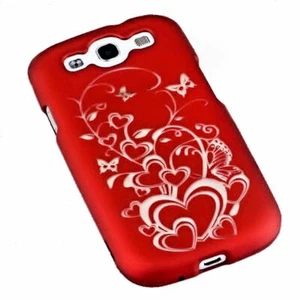 Design Gravur Crystal Case Handy Cover Hülle in Rot für Samsung i9300 Galaxy S3 - Picture 1 of 12