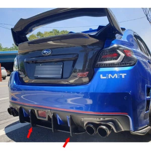Unpainted For Subaru WRX 4th STI Rear Under Bumper Lip Diffuser Fins 4pcs 2019 - Picture 1 of 4