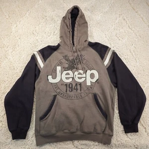 Sudadera con capucha polar Jeep para hombre logotipo Spellout imparable Legend Eagle talla mediana verde - Imagen 1 de 12