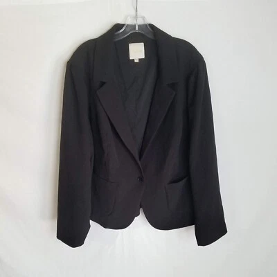 ModCloth Womens Black One Button Polyester Blazer Jacket Size 4X - Image 1 of 4