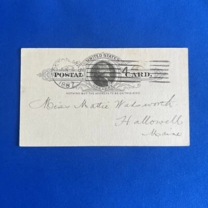 US SC UX9 Boston MA 1887 To Hollowell ME #H48 - Picture 1 of 2