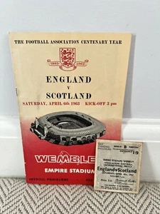 1963 Gordon Banks England Debut Match Ticket and Programme Vs Scotland Leicester - Picture 1 of 4