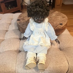 bambola afroamericana porcellana vintage - Foto 1 di 6