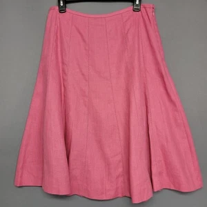 Gonna donna Talbots puro lino irlandese Aline 10 rosa cuciture zip laterale foderata boho - Foto 1 di 12