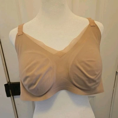 HONEYLOVE V-neck Bra Padded Size 2X Nude Wireless Comfy #LWBRO302 - Image 1 of 4