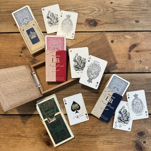 Tarjetas de juego vintage y caja de madera surtida Thomas La Rue pepita dorada A/F - Imagen 1 de 9
