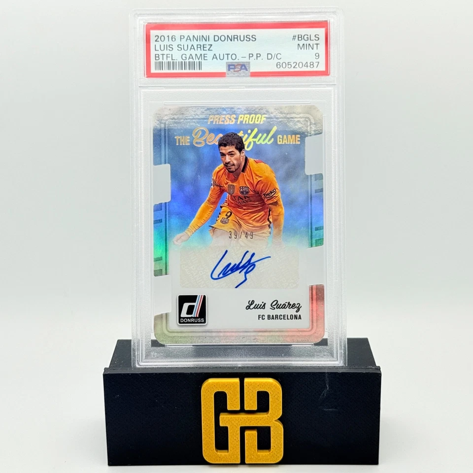 2016-17 Donruss Die Cut The Beautiful Game Luis Suarez Auto /49 PSA 9 - Image 1 of 4