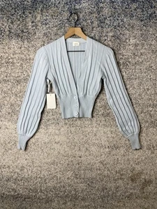 Aritzia Wilfred Plunge Front Cardigan Sweater Heatwave Baby Blue Size XS - Picture 1 of 7