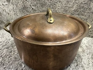 Forno Olandese Vintage William Sonoma France Rame con Coperchio 6 Quart 9,5” Rotondo - Foto 1 di 6
