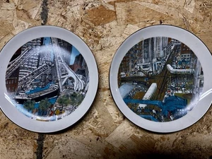 Set Of Two Limited Edition Franklin McMahon Chicago Collection Plates 1978 - Picture 1 of 2