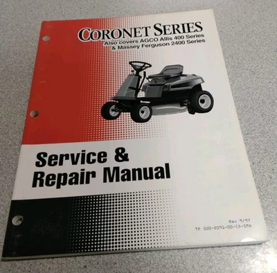 SIMPLICITY CORONET SERIES SERVICE AND REPAIR MANUAL.   AGCO, MASSEY, AND ALLIS - Image 1 of 4