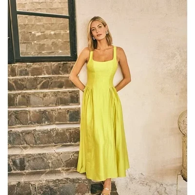 ANTONIO MELANI M.G. Style Kiwi Chartreuse Women's Dress Size 2 Formal Party NWT - Image 1 of 4