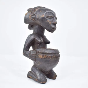 Luba Kneeling Female Figure with Bowl Congo - Picture 1 of 14