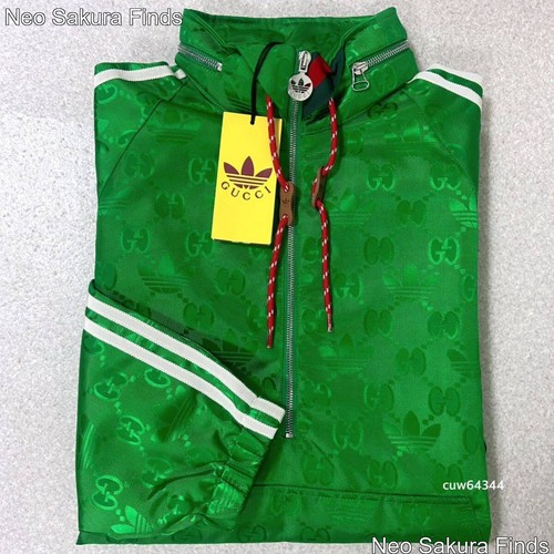 Giacca mezza zip Gucci x Adidas Monogram Trefoil Anorak uomo L XL nuova con etichette