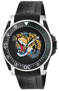 Reloj para hombre Gucci YA136318 40 mm esfera con motivo de tigre de buceo - negro - Imagen 1 de 4