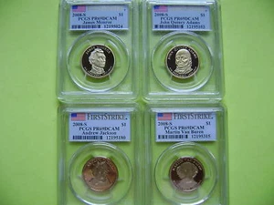 2008-S PRESIDENTIAL PCGS PR69DCAM FIRST STRIKE 4-COIN DOLLAR PROOF SET - Picture 1 of 6