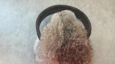 Orejeras para mujer vintage 100 % piel de conejo real con diadema de terciopelo Foto 1 de 4