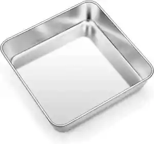 8 Inch Square Baking Pan Square Cake Brownie Pan Stainless Steel Sturdy - Picture 1 of 3