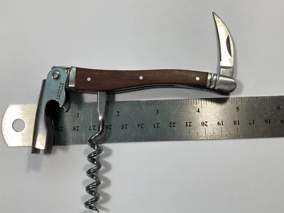 LAGUIOLE Nickel & Nickel Corkscrew Bottle Opener Knife Waiters Tool - Image 1 of 4