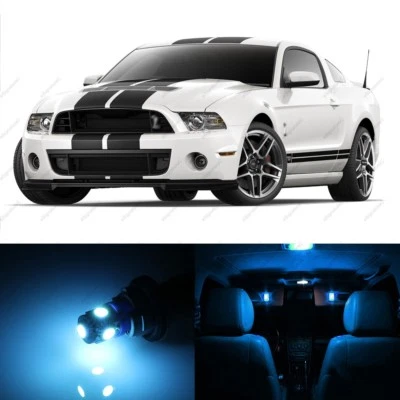 Paquete de 9 luces interiores LED azul hielo para Ford Mustang 2010-2014 + herramienta de palanca Foto 1 de 4