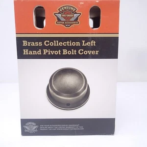 Harley-Davidson® Brass Swingarm Pivot Left Bolt Cover - Softail Models 61400344 - Picture 1 of 4