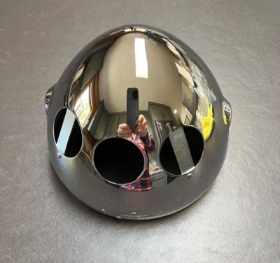 EMGO-66-65064 Lucas 7" Headlamp Shell & Rim - Top, 3 Holes in Bottom for Wiring - Image 1 of 2