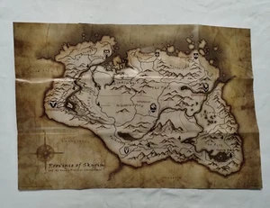 The Elder Scrolls V : Skyrim Map from PC Game Original Release & Folded - Picture 1 of 7
