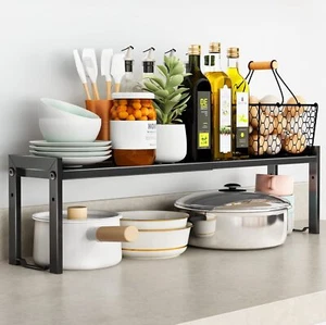 Expandable Cabinet Shelf Organizer 16-26" L Stackable Kitchen Counter Shelf R... - Picture 1 of 10
