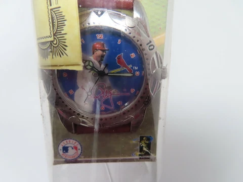 New Mark McGwire STL Cardinals AVON SUPERSTARS WATCH Leather Band Cert of Auth Cover
