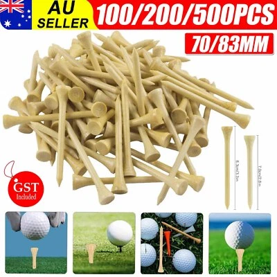100/200/500X Wood Wooden Golf Tees 70/83mm Golf Ball Tees Supplies Accessories - image 1 of 4