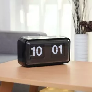 Retro Transparent Cover Silent Page Flip Clock Black - Picture 1 of 5