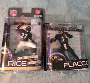 Baltimore Ravens McFarlane Figures Lot (2) Ray Rice and Joe Flacco (BOX #49)