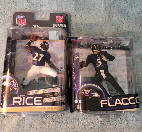 Baltimore Ravens McFarlane Figures Lot (2) Ray Rice and Joe Flacco (BOX #49) Cover