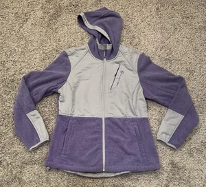 Chaqueta Free Country para mujer talla M púrpura gris cremallera completa bolsillos con capucha - Imagen 1 de 5
